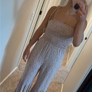 Floral Print Jumpsuit in Cream